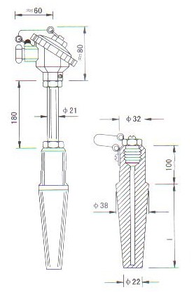  High temperature and high pressure thermocouple (thermal resistance) product structure