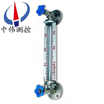 Straight through glass tube liquid level meter